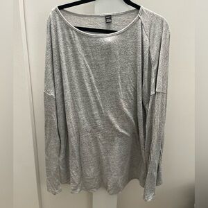 Gray Oversized Long Sleeve T-Shirt